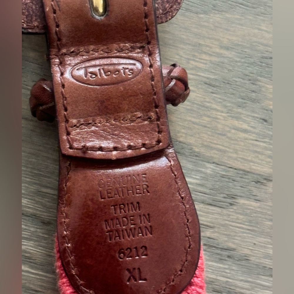 Vintage Y2K Talbots Stretchy Elastic Pink Belt Leather Buckle Women’s XL - Picture 4 of 4